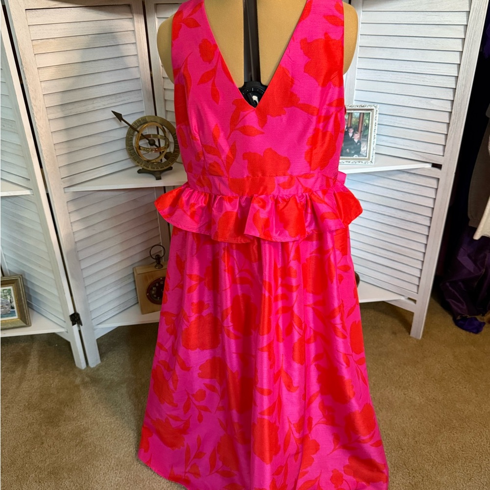 Pink and Red Floral Peplum Women’s Kate Spade x Target Dress SZ 14